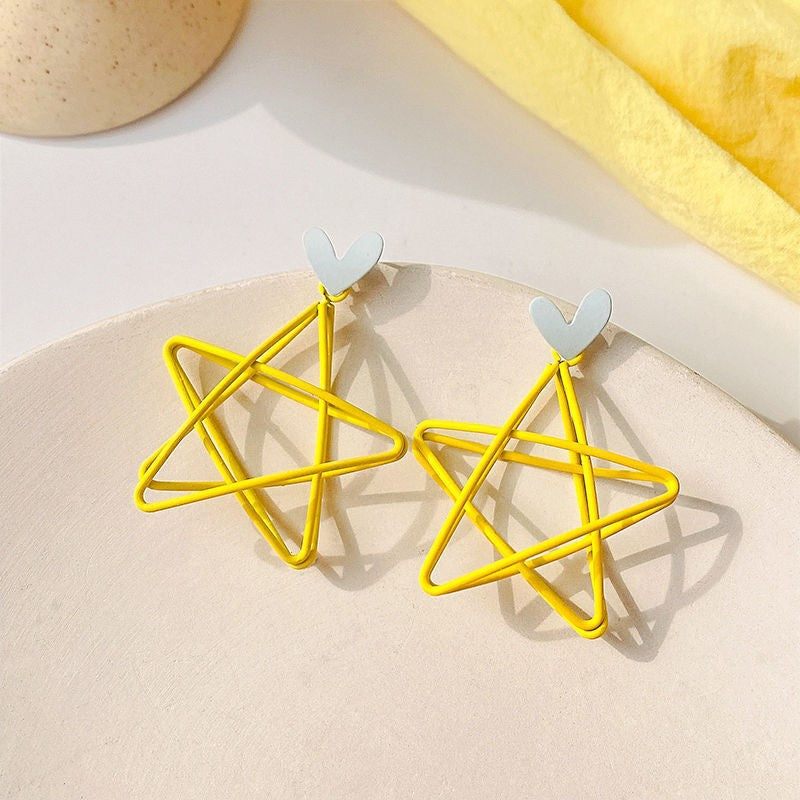 Star Ear Clip Trendy Love Heart Earrings