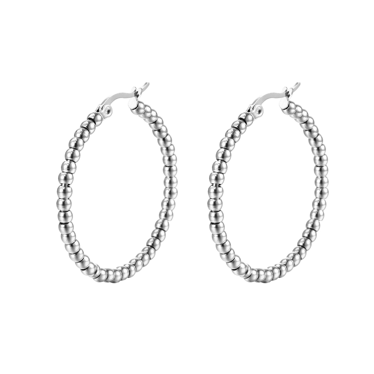 Steel Ball Stainless Round Personalized Ear Clips Simple Style Earrings