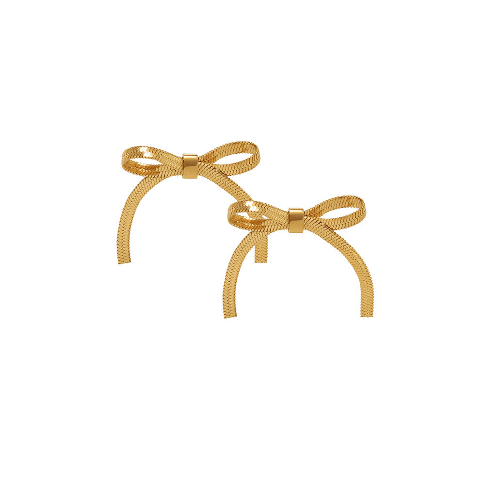 Soft Snake Bone Bow Bandage Ear Earrings