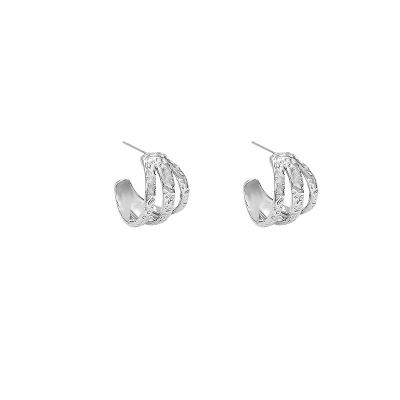 Women's Simple Cold Style Hoop Ear Clip Earrings