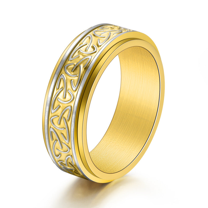 Women's & Men's Celtic Knot Stainless Steel Brushed Rotatable Ring