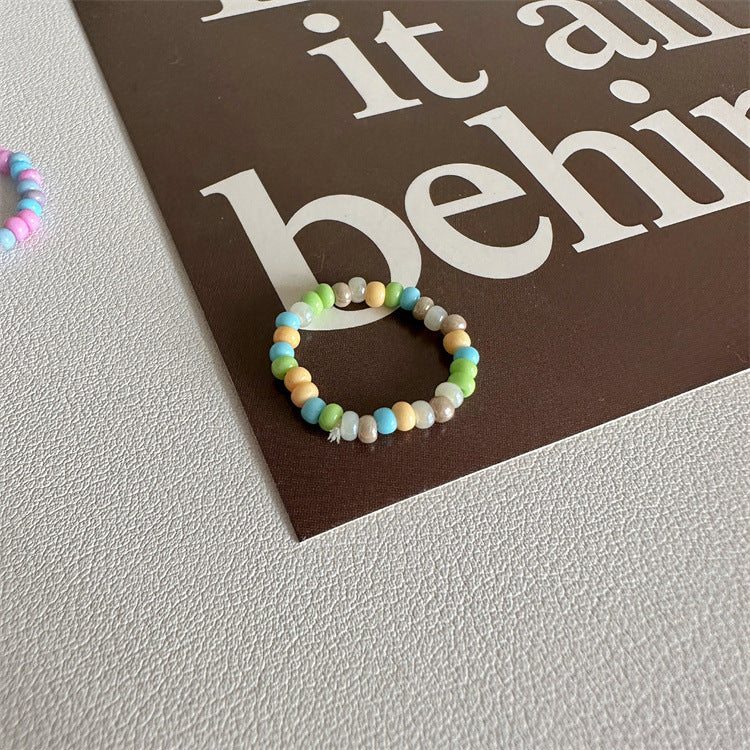 Cartoon Puppy Smiley Face Resin Color Transparent Rings