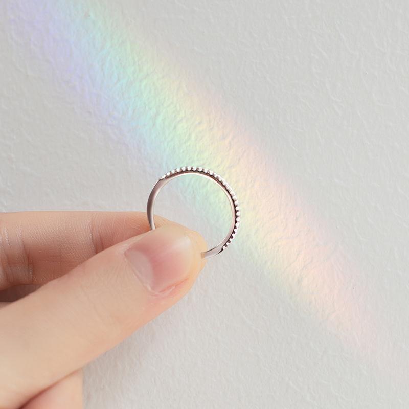 Women's Imitation Sier Retro Single Row Diamond Closed Fashion Simple Ring