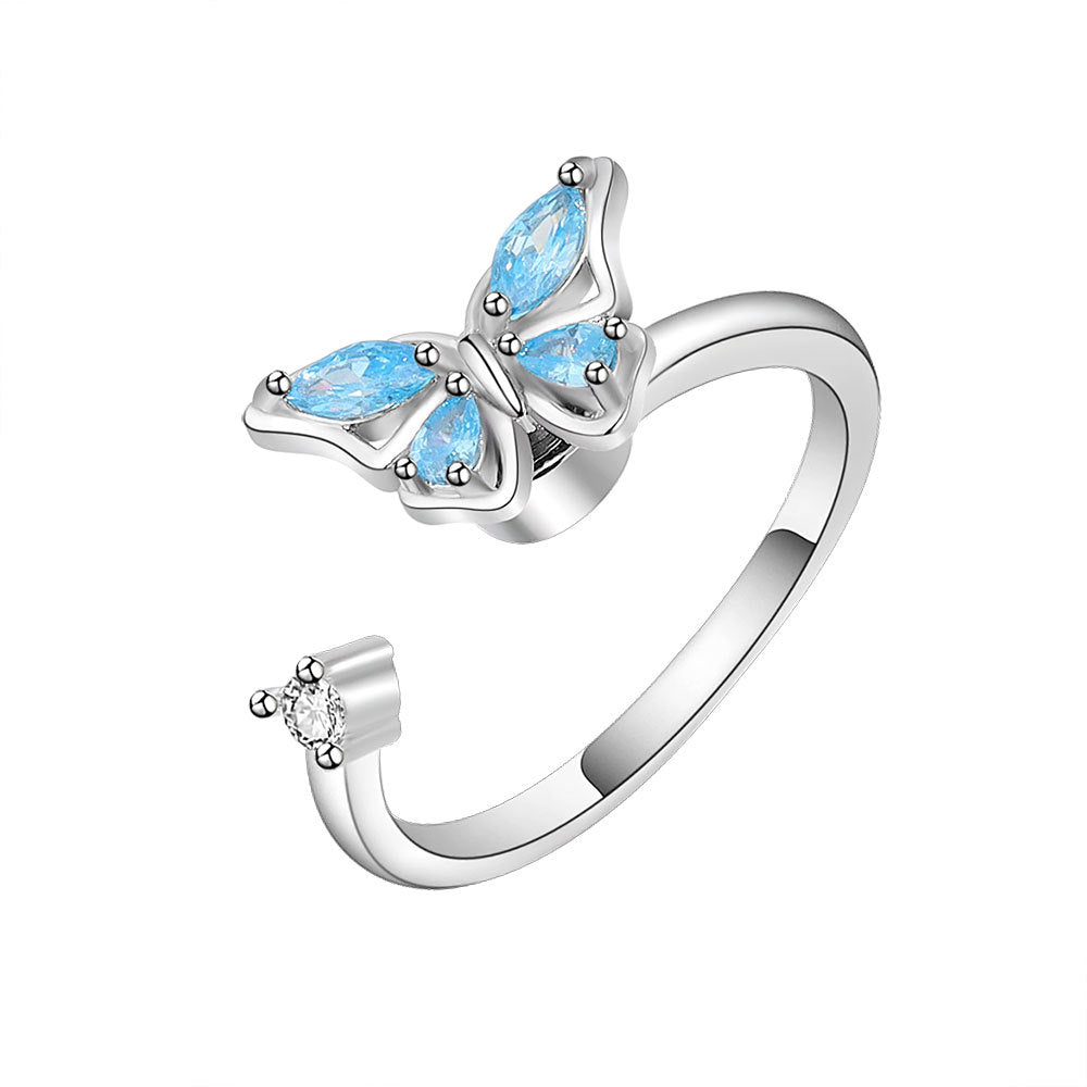 Butterfly Rotatable Female Accessories Personalized Opening Rings