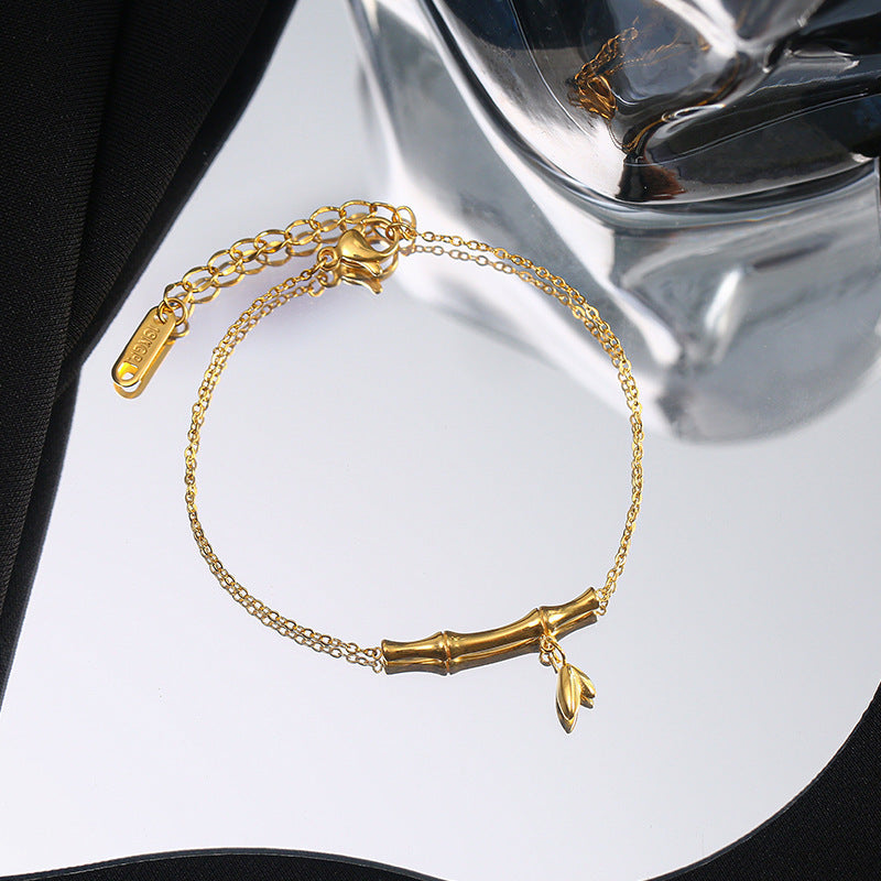 Style Simple Bamboo Titanium Steel No Fading Live Bracelets