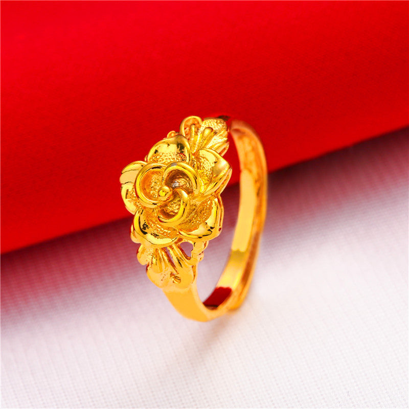 Women's Plated Simulation Gold Jewelry Rose Vietnam Rings