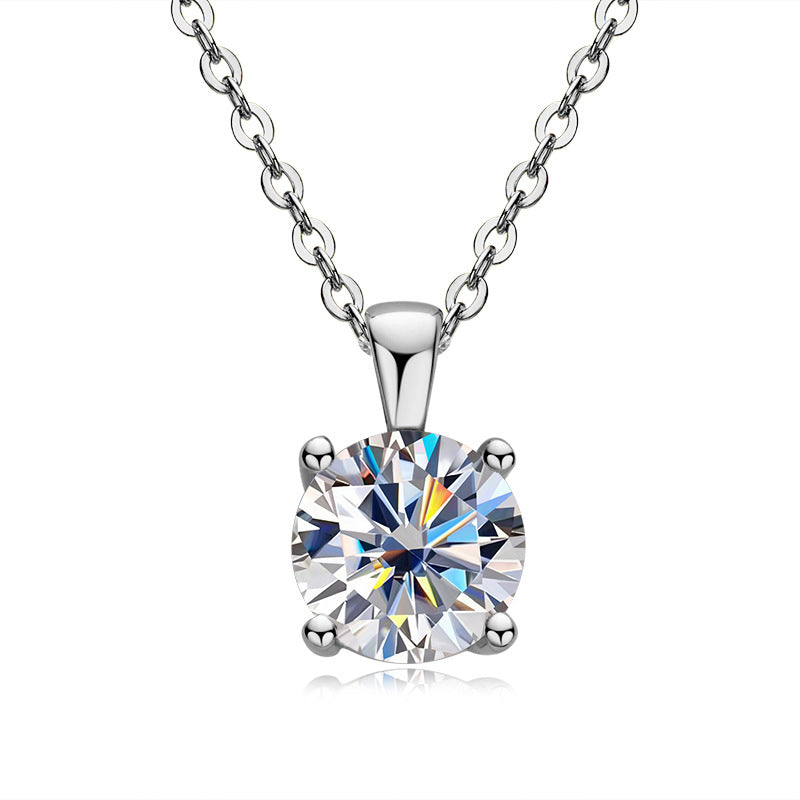 Moissanite Female Niche High-grade Sterling Sier Necklaces
