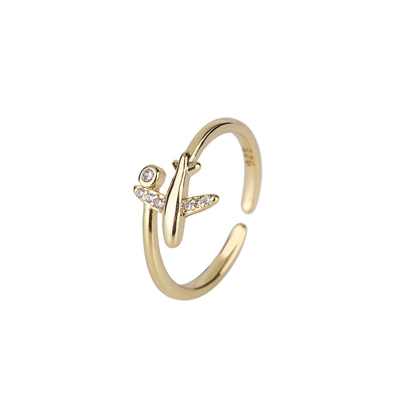 Airplane Female Simple Grace Personality Sweet Rings
