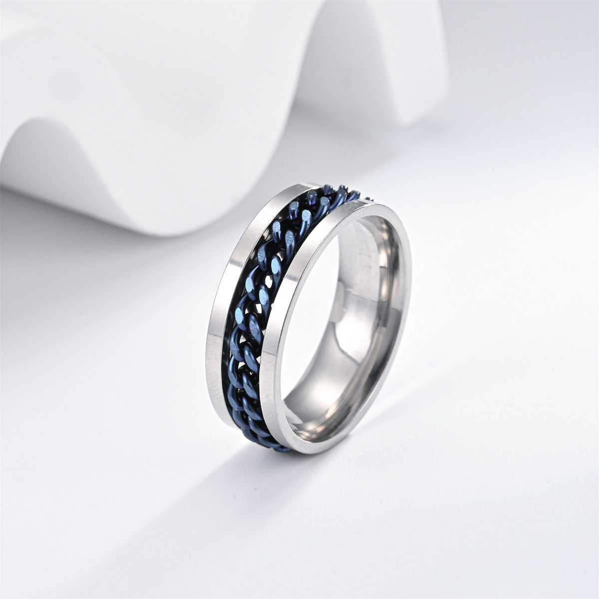Men's Titanium Steel Rotating Chain Rotatable Decompression Rings