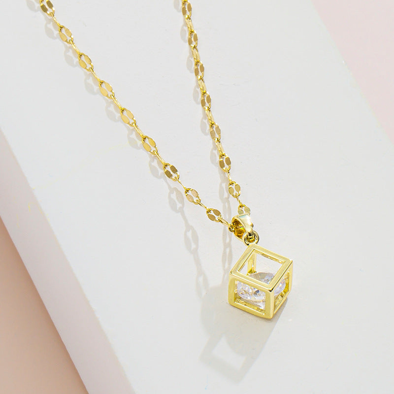 Zircon Rose Gold Cold Style Female Light Luxury Necklace