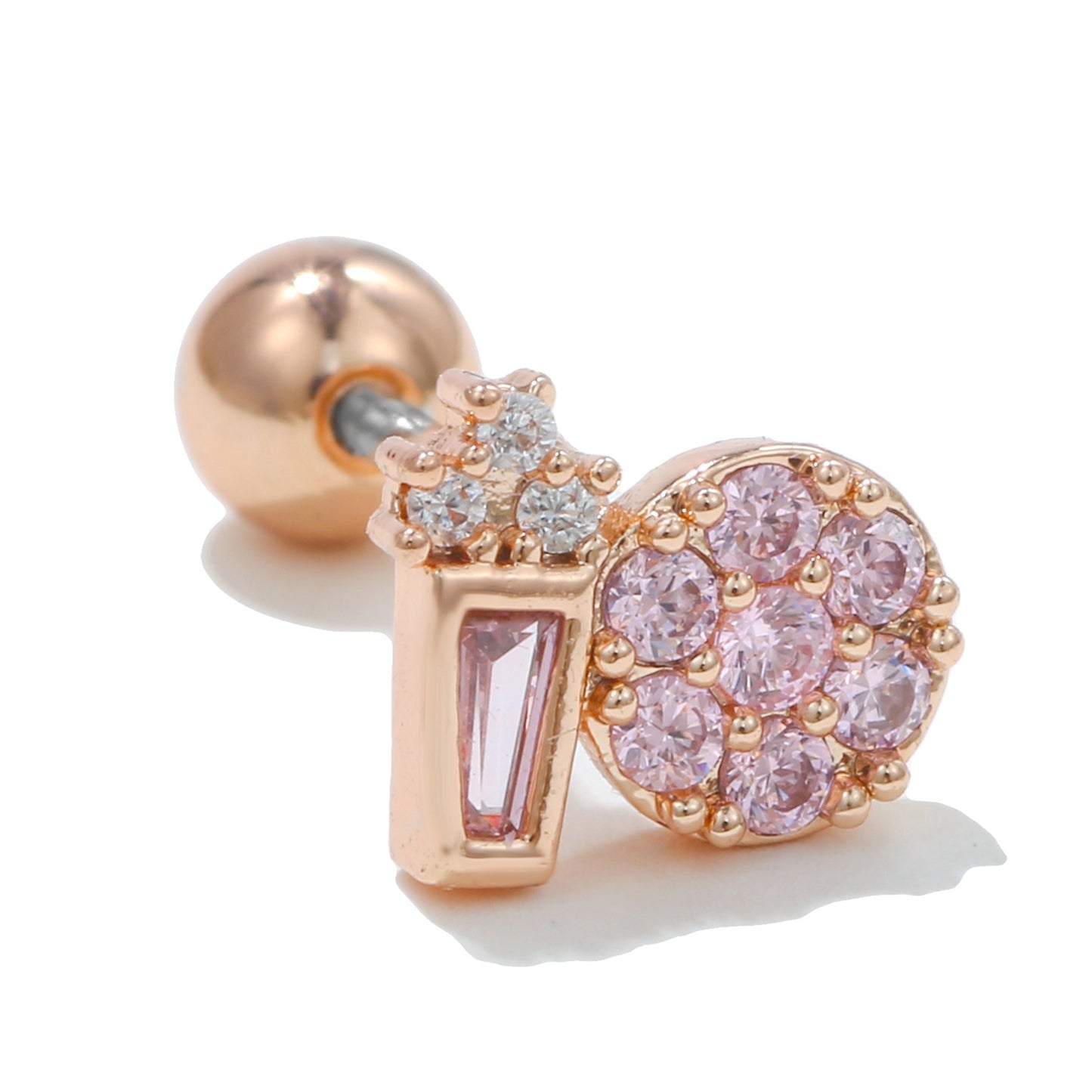 Color Zircon Ear Bone Stainless Steel Earrings