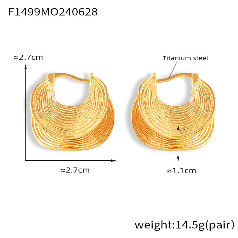 Stylish Simple Personality Double Layer Ornament Geometric Earrings