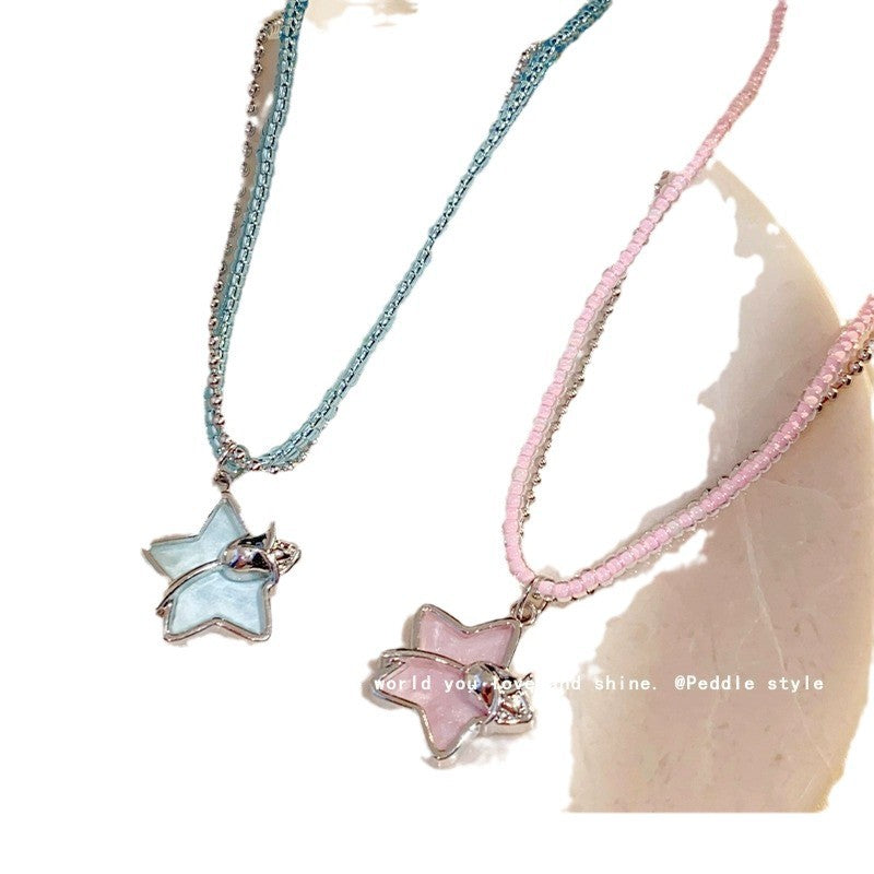 For You Sweet Double Circles Beaded Necklaces