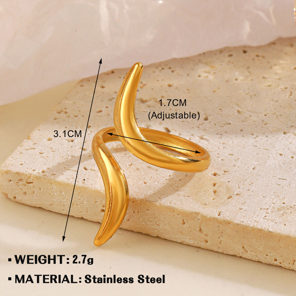 Open Personalized Hip Hop Gold Plated Irregular Rings