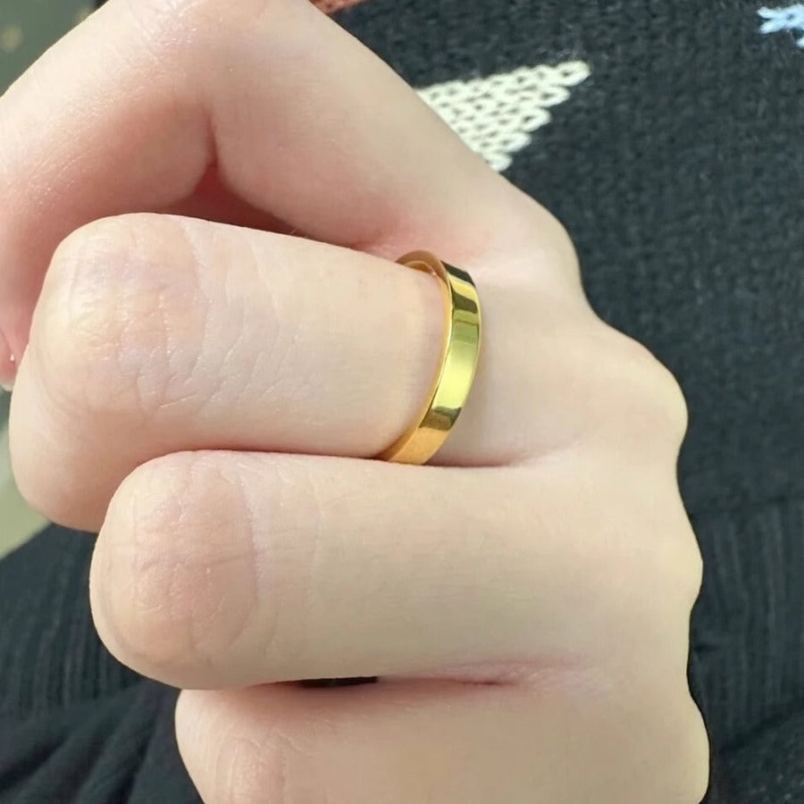 Women's & Men's Inheritance Simple Gold Minority Fashion Personality Titanium Rings