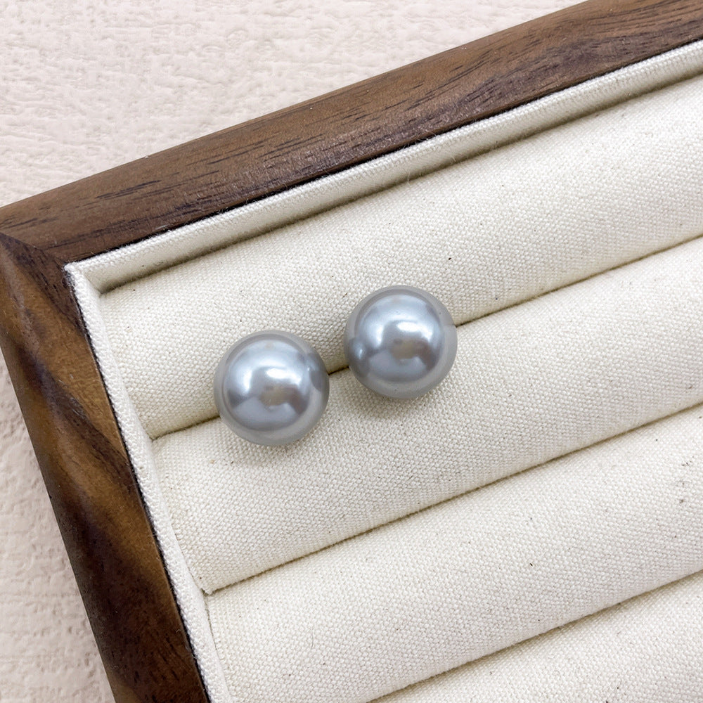 Pearl Perfect Circle Sier Strong Light Earrings