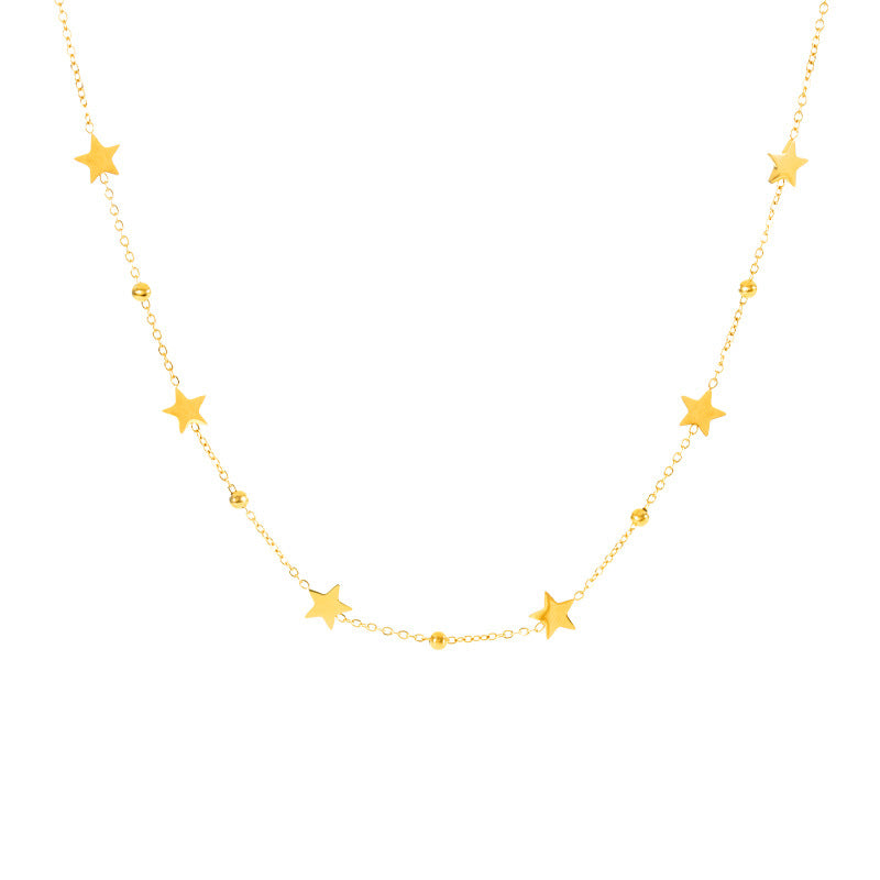 Titanium Steel Versatile Mori Starry Short Color Preservation Clavicle Necklaces