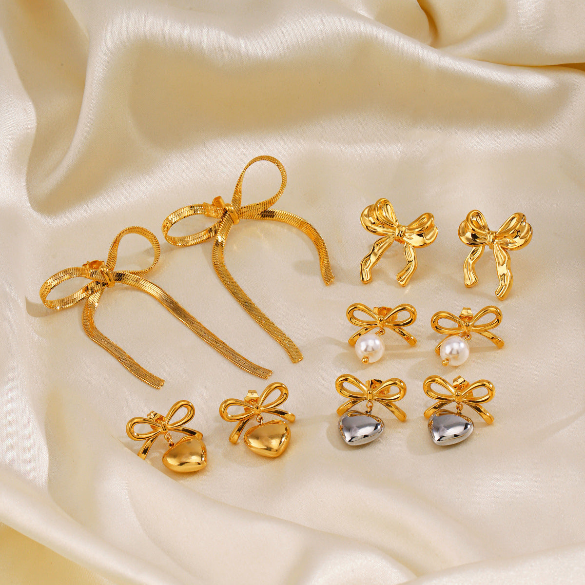 Stainless Steel Bow Style Handmade Fine Earrings
