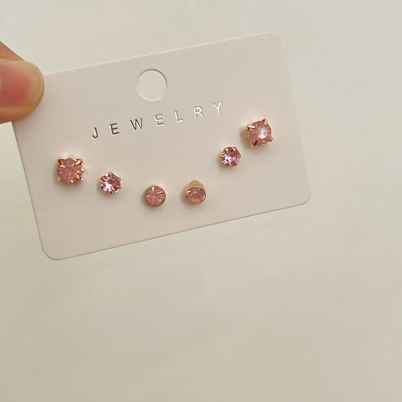 Women's Needle Unique Small Exquisite Set Ear Earrings