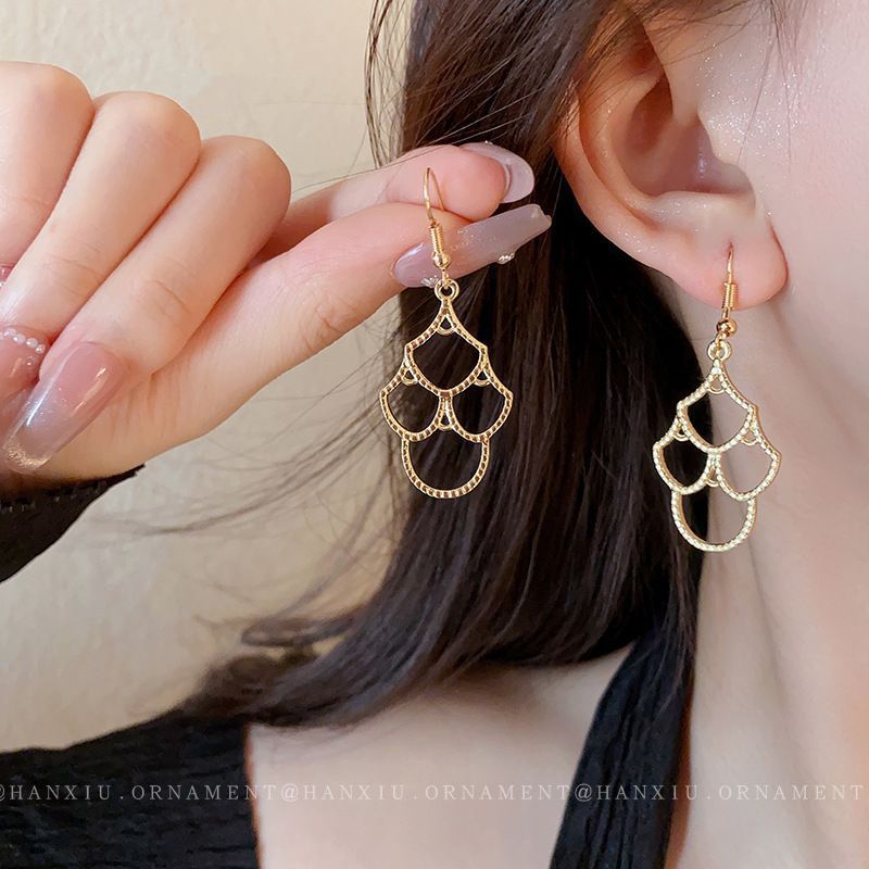Needle Transparent Resin Geometric Simple High Earrings