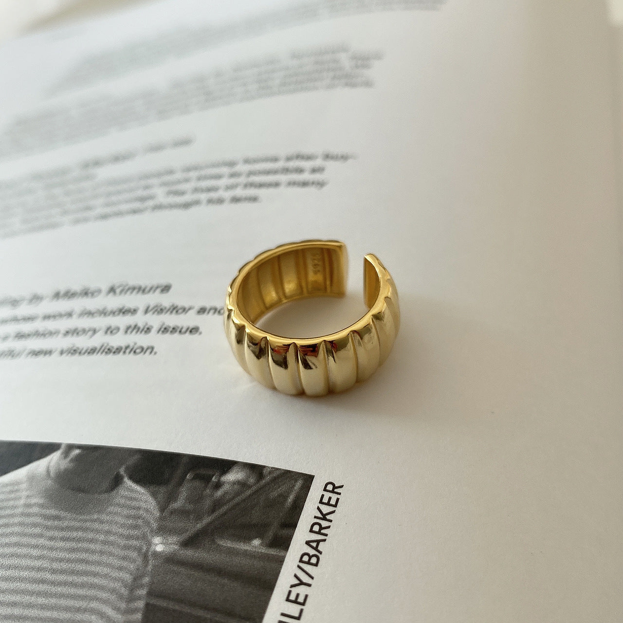 Women's & Men's Design French Style Mori Simple Glossy Gear Rings