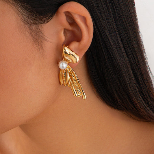 Ornament Fashion Sense Tassel Pearl Banquet Rings