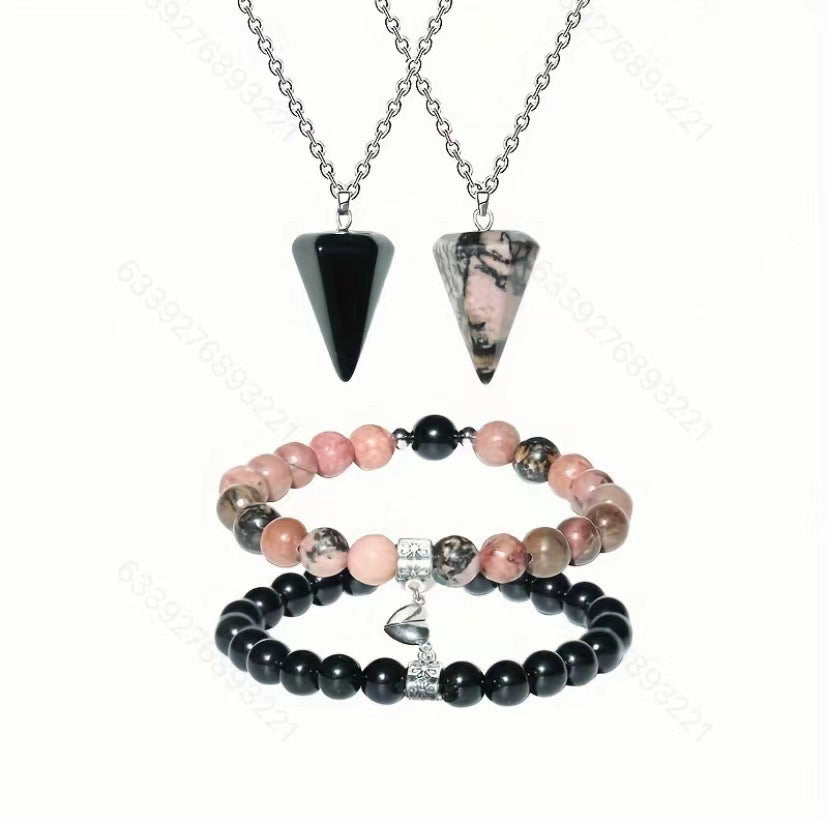Variety Of Pink Jade White Turquoise Bracelets