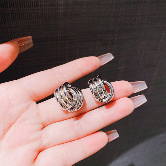 Geometric Staggered Fashion Simple Metal Cold Earrings