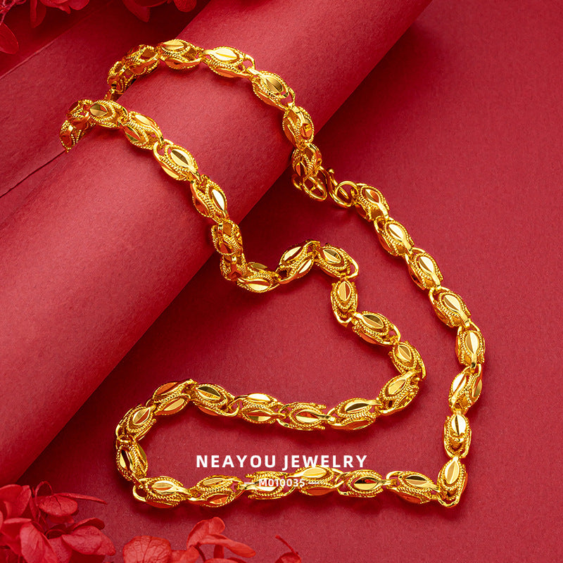 Women's & Men's Alluvial Gold Personality Retro Eye Color Necklaces
