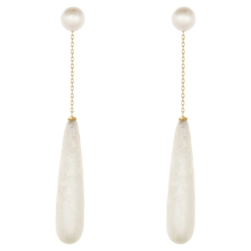 Texture Water Drop Pearl Female Design High Sense Earrings