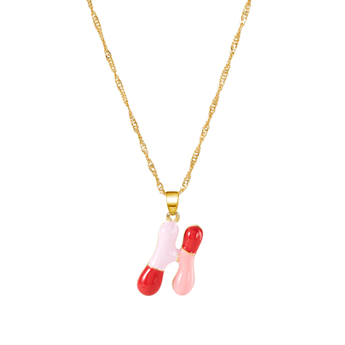 Letter Fashionable Dopamine Color Bubble Clavicle Necklaces