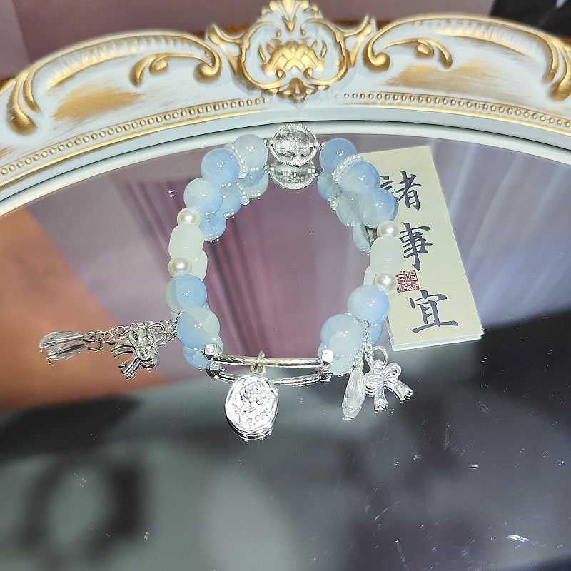 Tulip Glazed Flower Chinese Style Design Bracelets