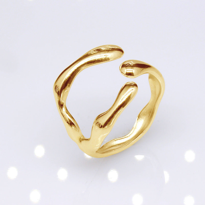 Women's & Men's Open Stainless Steel Type Adjustable Geometric Rings