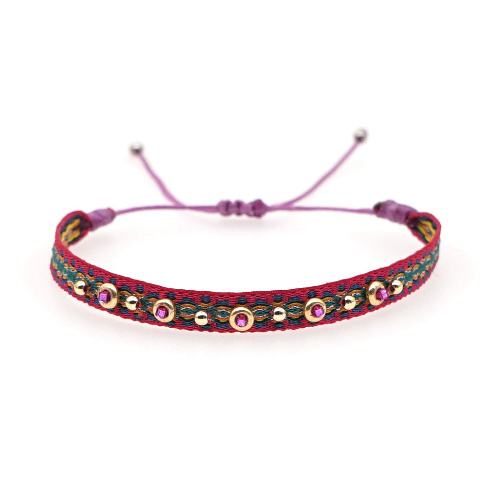 South American Hand-woven Twin Female Columbia Ethnic Style Webbing Bracelets