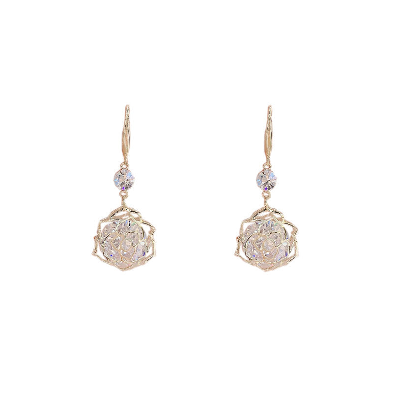 Women's High-grade Hollow Rose Crystal Trendy Fashion Ear Hook