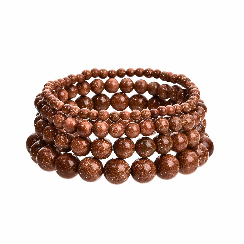 Stone Beaded Obsidian Black Line Rhodochrosite Bracelets