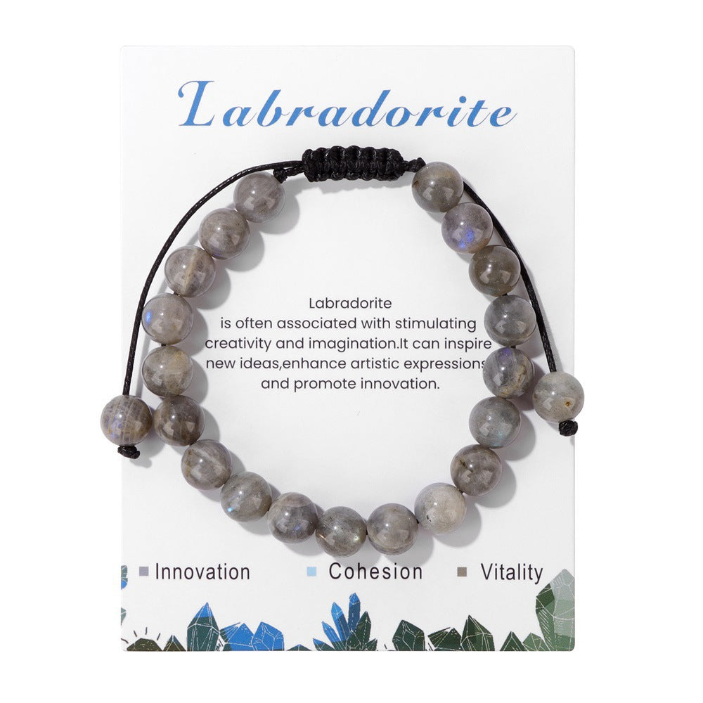 Men's Jam Amethyst Agate Woven Retro Simple Bracelets