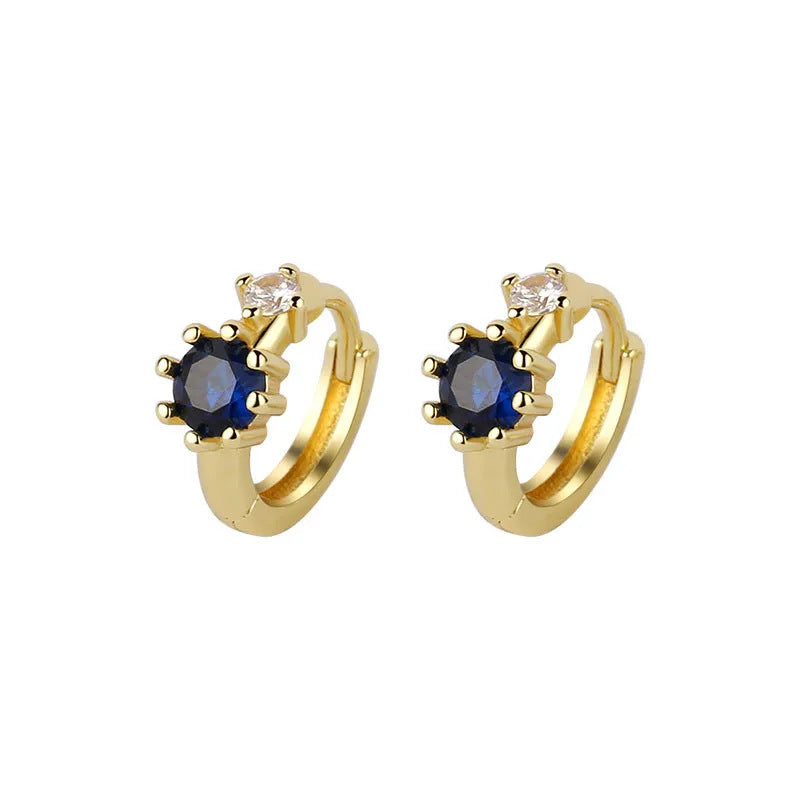 Women's Simple Blue Zircon Exquisite Light Luxury Niche Design Earrings