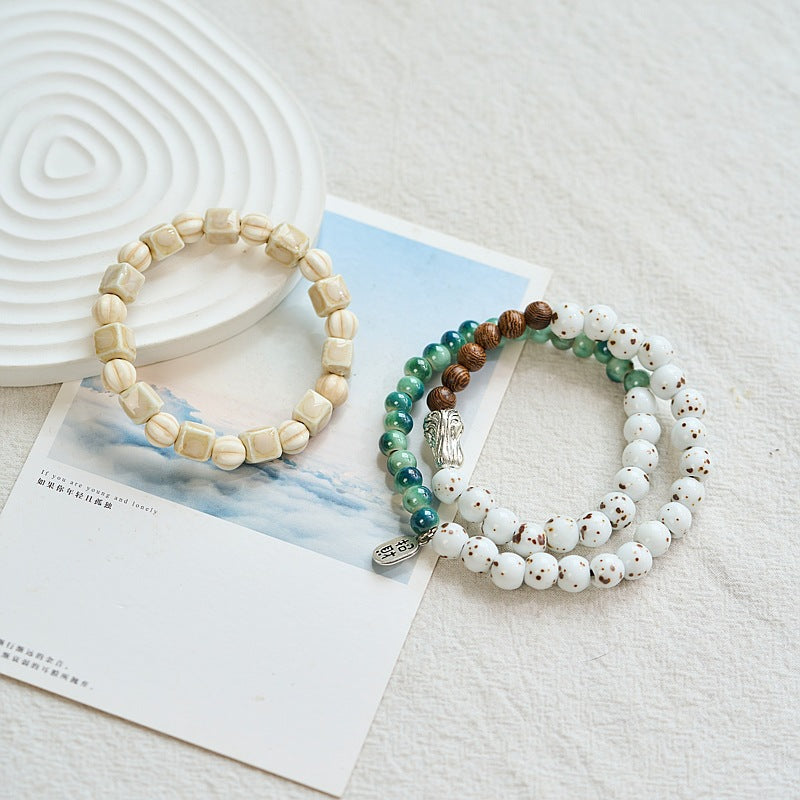 Color Artistic Ancient Style Bead String Bracelets