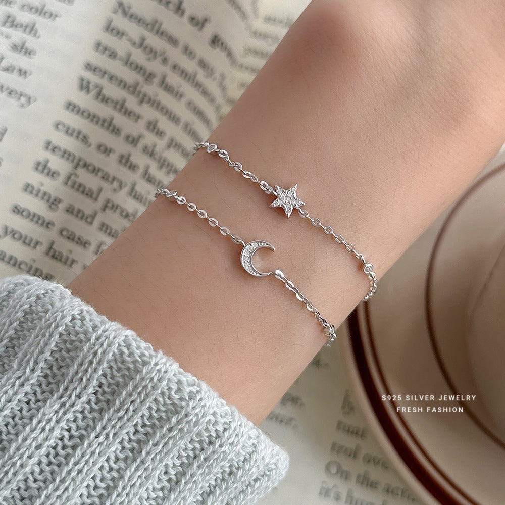 Women's Zircon Sterling Sier Korean Style Light Luxury High-grade Bracelets