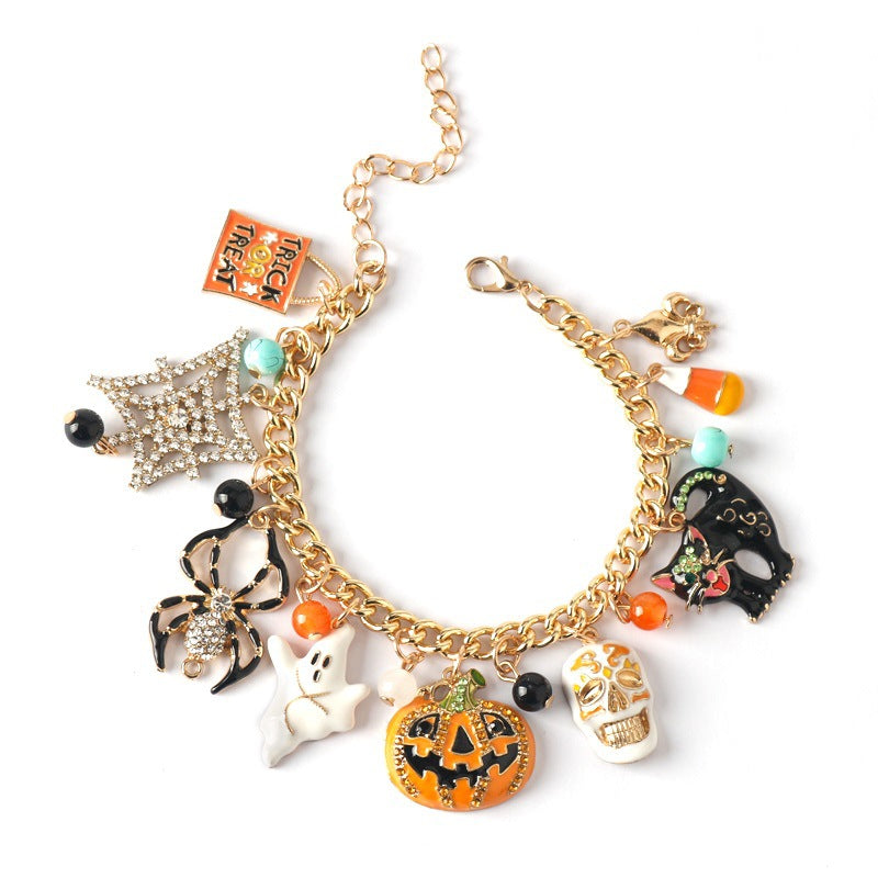 Halloween Diamond Spider Ghost Pumpkin Skull Bracelets