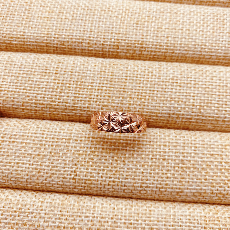 Women's & Men's Copper Red Lucky Fortune Man's Pure Gold Setting Rings