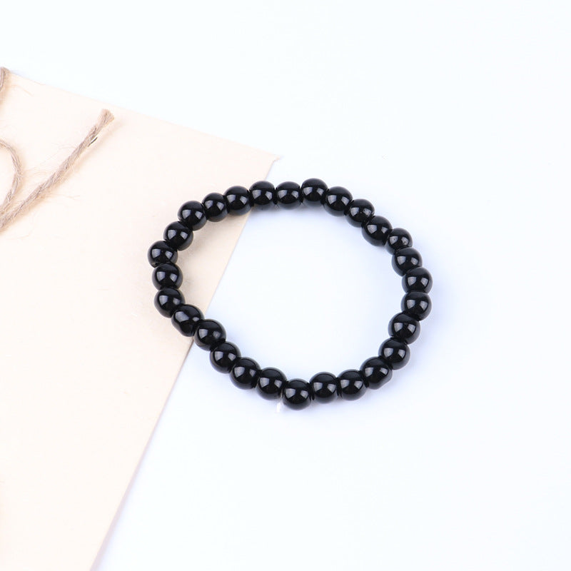 Obsidian Popular Ornament Beads Pure Black Bracelets