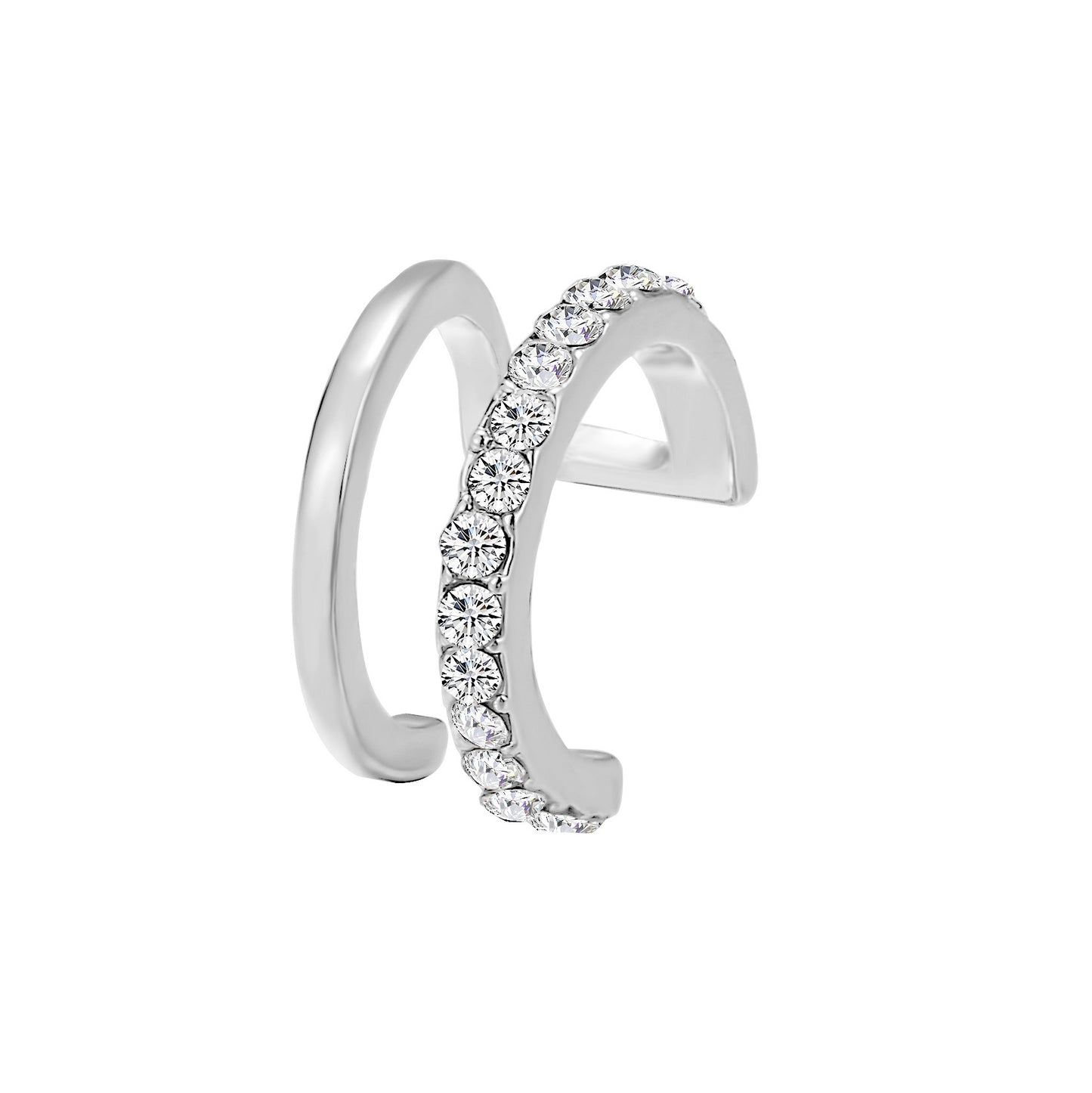 Ga Jing Diamond Leaf Ear Clip Creative Earrings