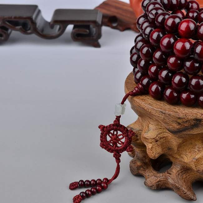 Women's & Men's Purple Sandalwood French Wheel Buddha Beads Running Rivers Bracelet