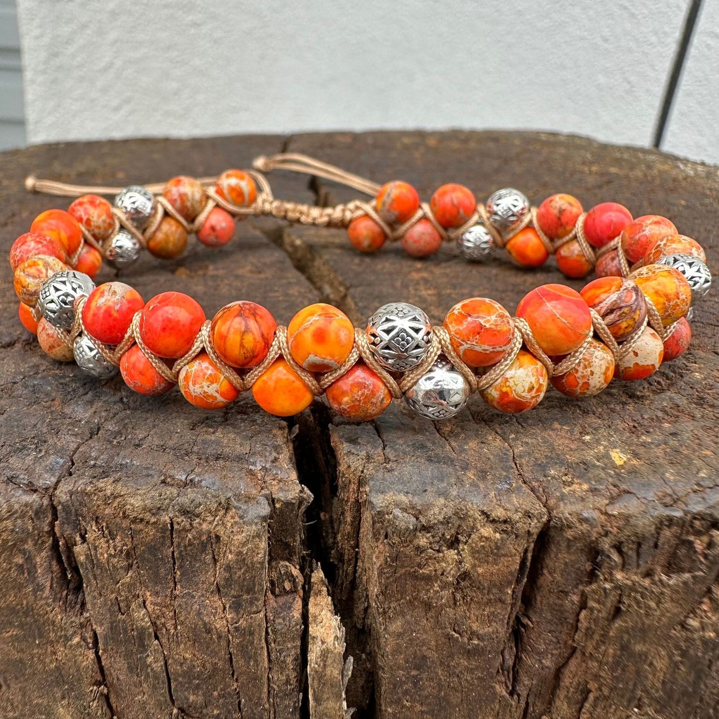 Hand-woven Purple Emperor Stone Yoga Energy Bracelets