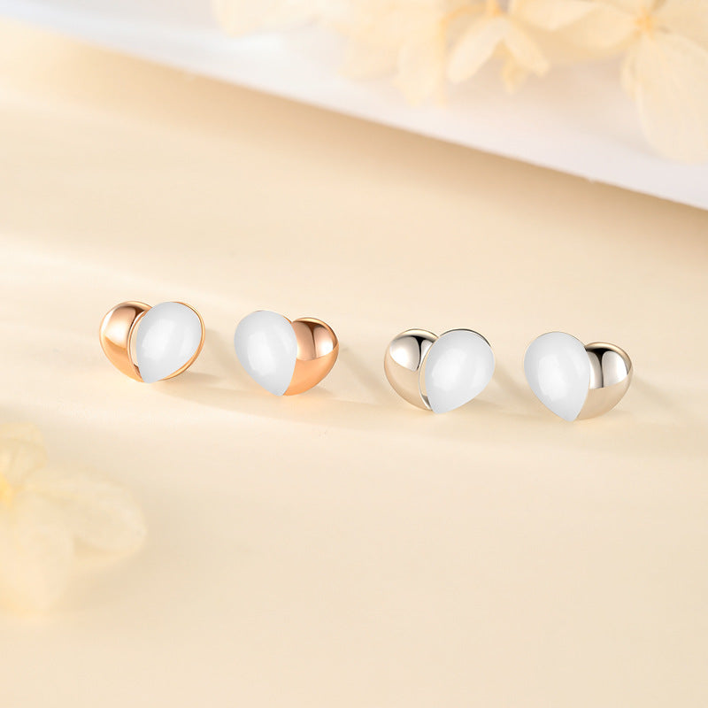 Opal Four Leaf Clover Ear Pure Sier Rings