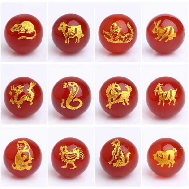 Women's & Men's Red Agate Zodiac Hand-woven Rope Safe Simple Bracelets