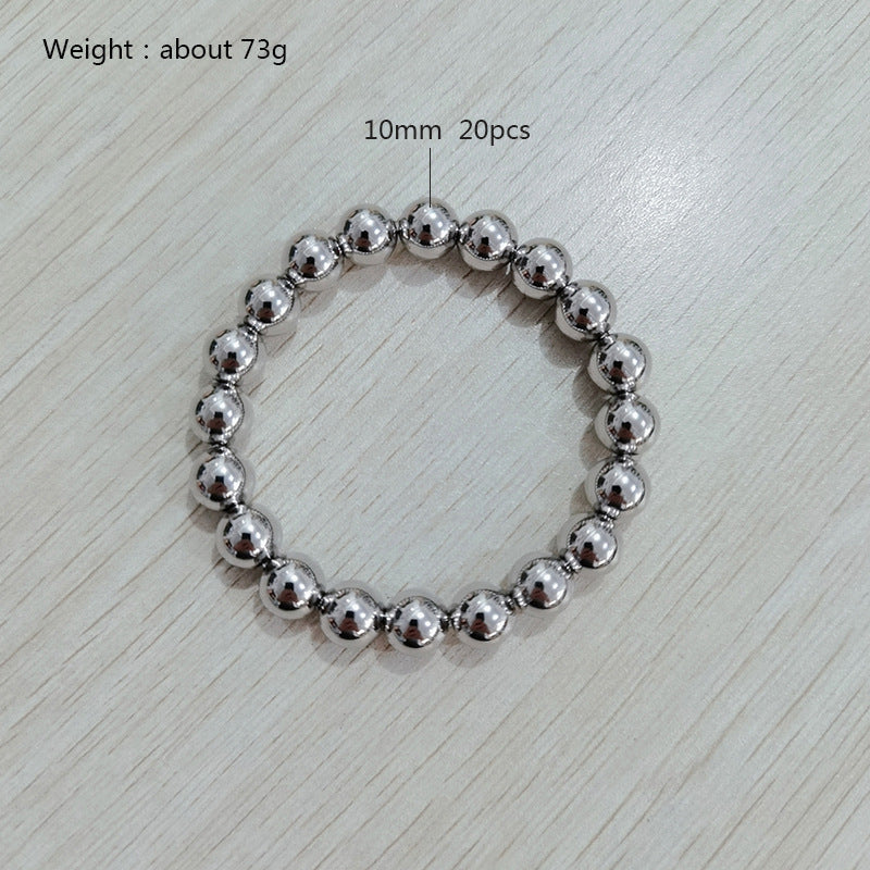 Men's Simple Fashion Steel Ball Material Elastic Bracelets