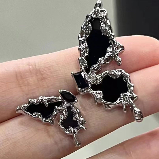 Sier Needle Asymmetric Butterfly Niche Temperament Rings